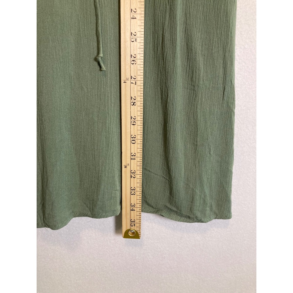 Boho Mi Ami Women Medium Olive Green Embroidered Floral V-Neck Tunic Dress‎ - Picture 7 of 12